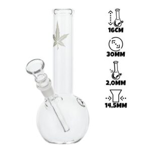 Bongo Szklane Small White Leaf Bouncer | 16 cm