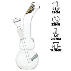 Bongo Szklane Greenline Wygięta Małpa | 22 cm