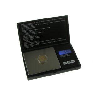 Elektroniczna waga jubilerska do 500 g. Dokładność 0,01 g. Czarna
