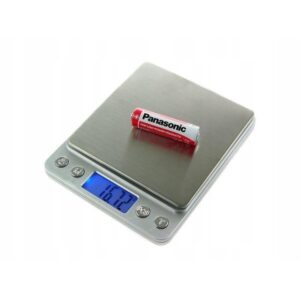 Elektroniczna waga jubilerska do 500 g. Dokładność 0,01 g. Srebrna