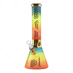 Bongo Szklane Tęczowy UL Ze Złotem | 35 cm